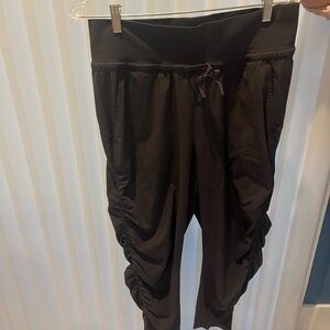 Athleta Charcoal Ruched Jogger Pants